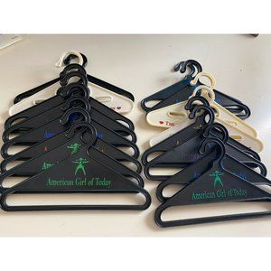 16 Assorted American Girl Doll Clothes Hangers Black Cream Heart
